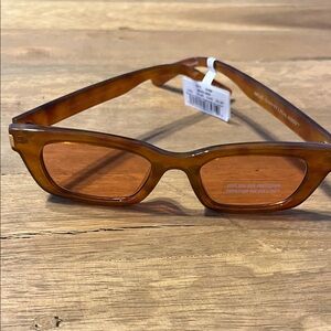 Aerie Brown Rectangular Sunglasses